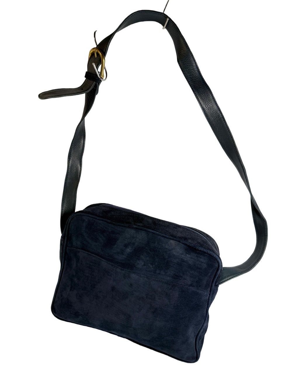 Cosci of Italy Blue  Suede Shoulder Bag with Adjustable Strap